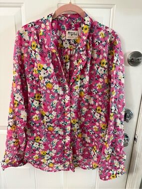 Holding Horses Pink Floral Button-Down Blouse